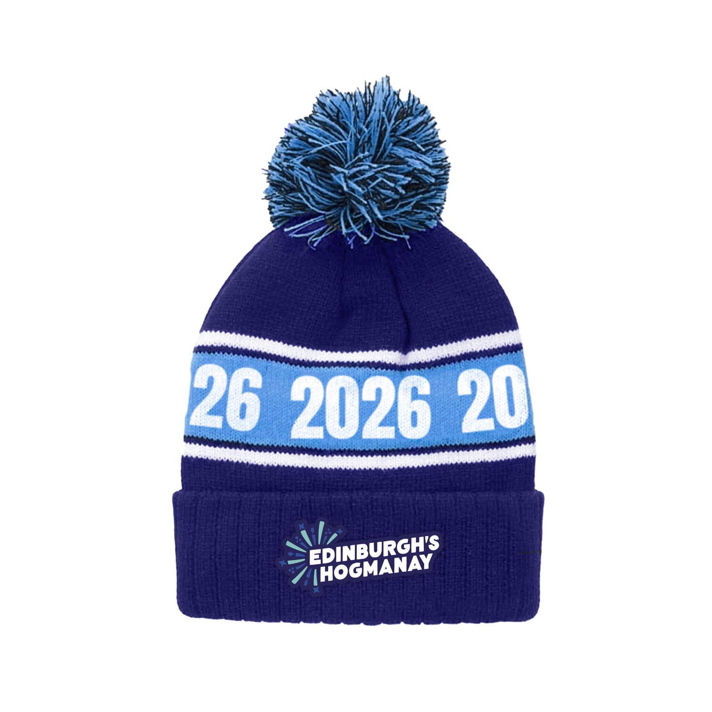 2026 Pom Pom Beanie - Navy - Edinburgh's Hogmanay 
