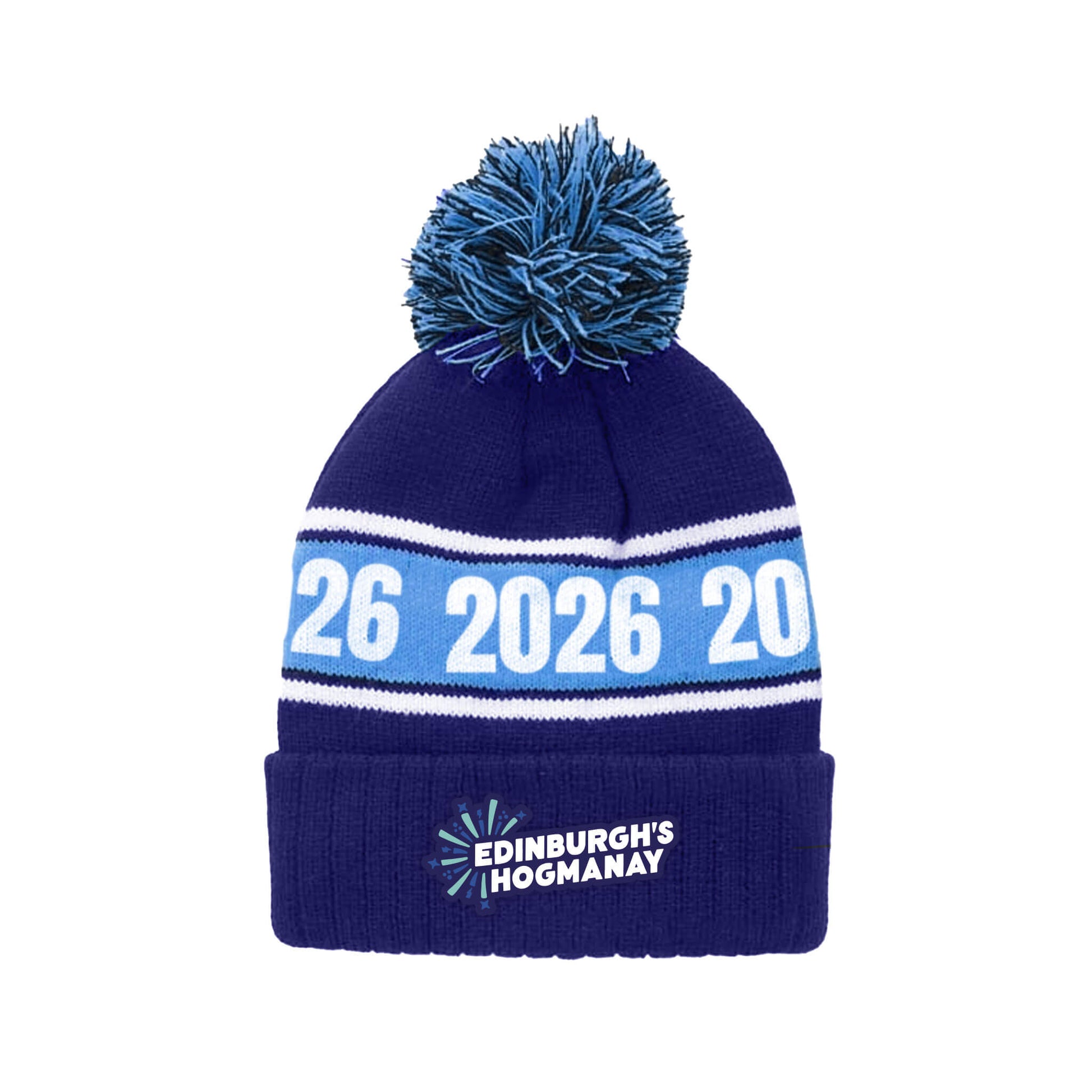 2026 Pom Pom Beanie - Navy - Edinburgh's Hogmanay 