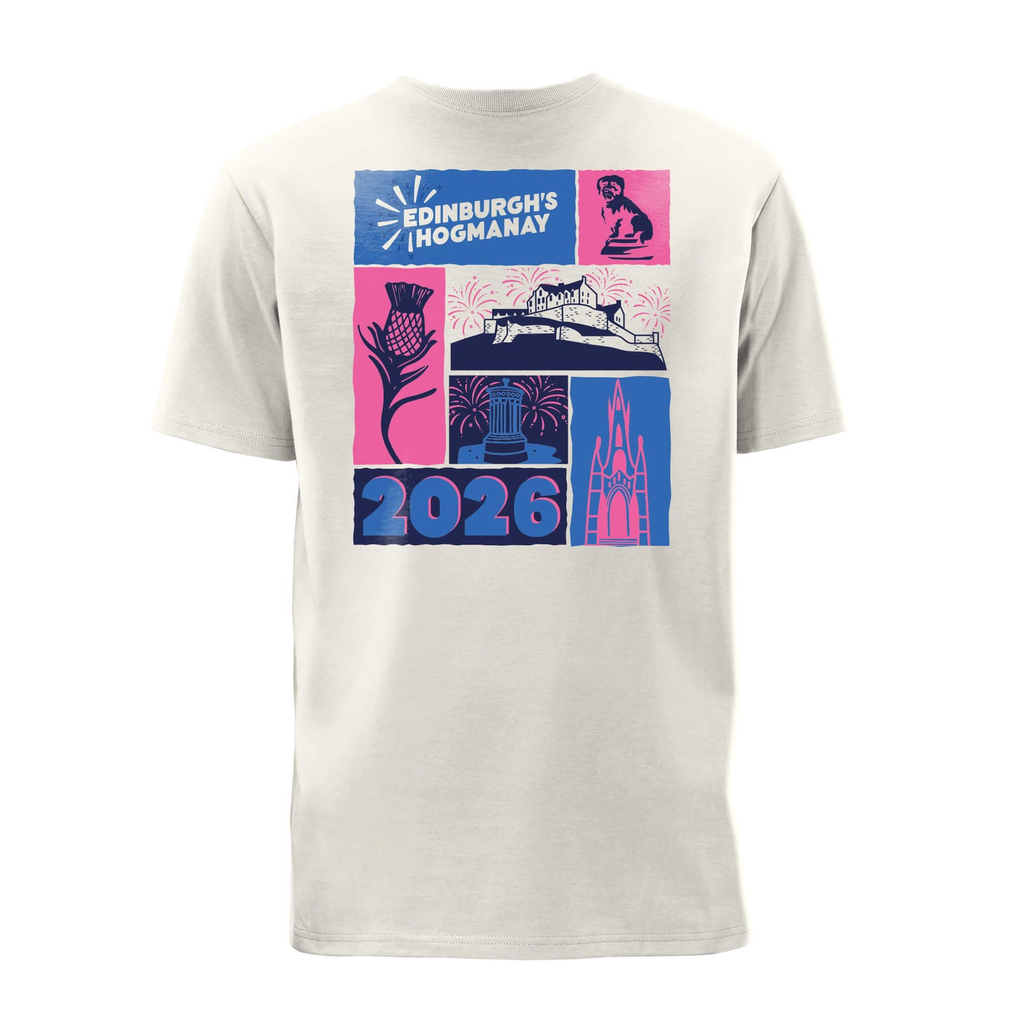 Landmark T-Shirt - Natural - Back - Edinburgh's Hogmanay