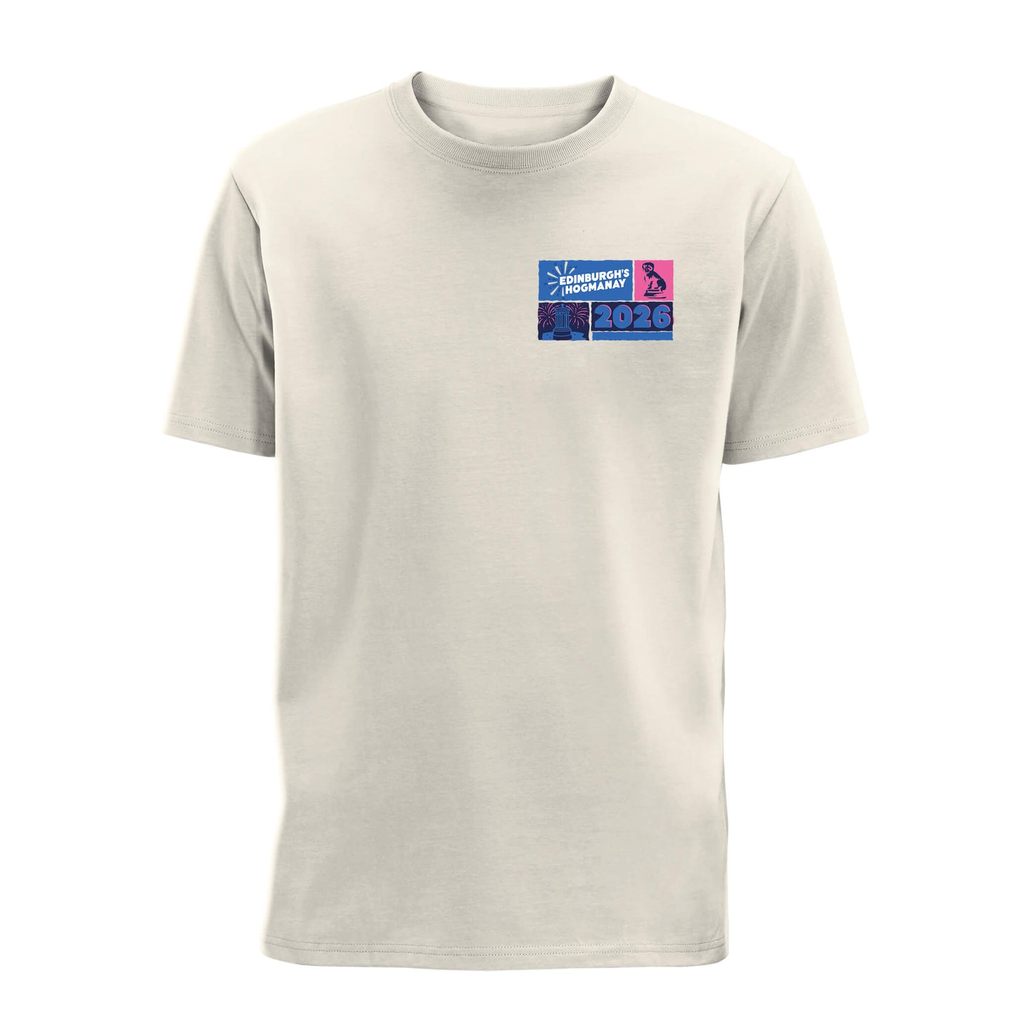 Landmark T-Shirt - Natural - Front - Edinburgh's Hogmanay